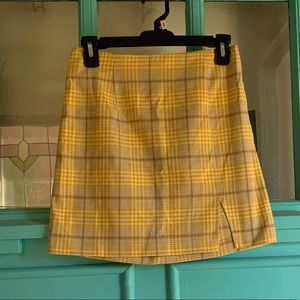 Wild Fable Yellow Plaid Slit Skirt size 4 / small